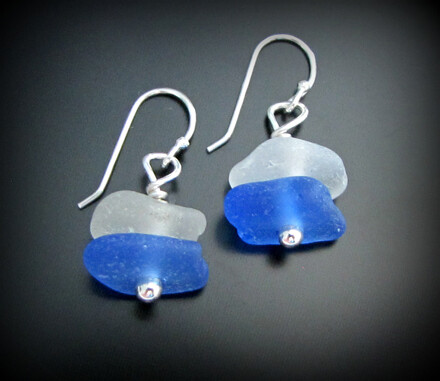 Soft Blue Sea Glass Stacks
