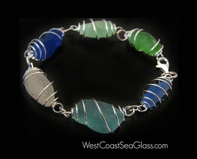 Six Sea Glass Spirals