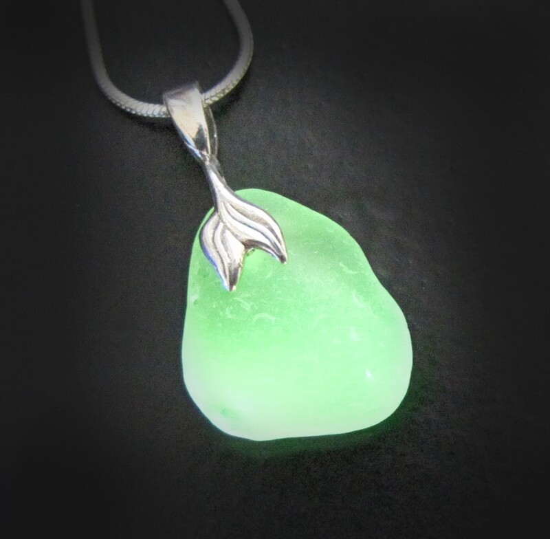 Glowing UV Lime Mermaid Tail