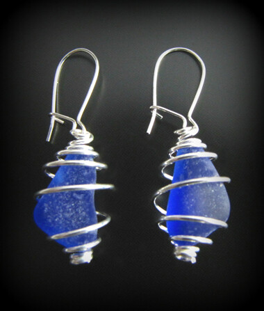 Cobalt Blue Wrap Earrings