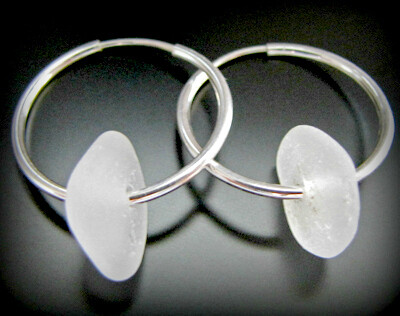 Frosty White Hoop Earrings
