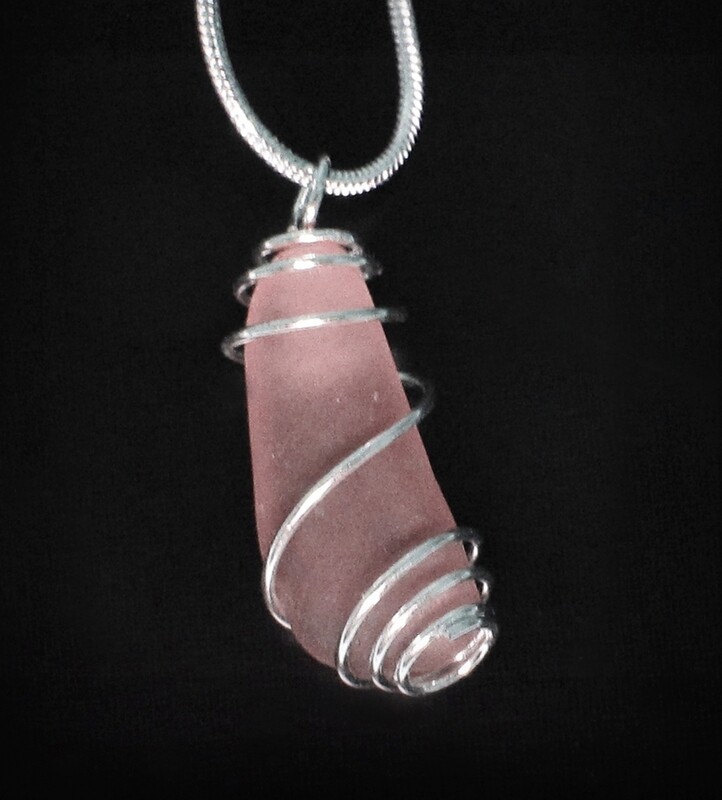 Rare Pink Spiral Necklace