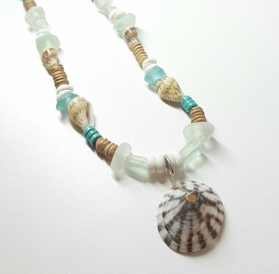 Limpet Shell & Sea Glass Necklace