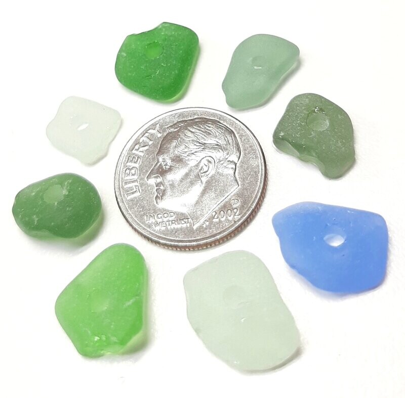 Drilled Ocean Hues - 8pcs