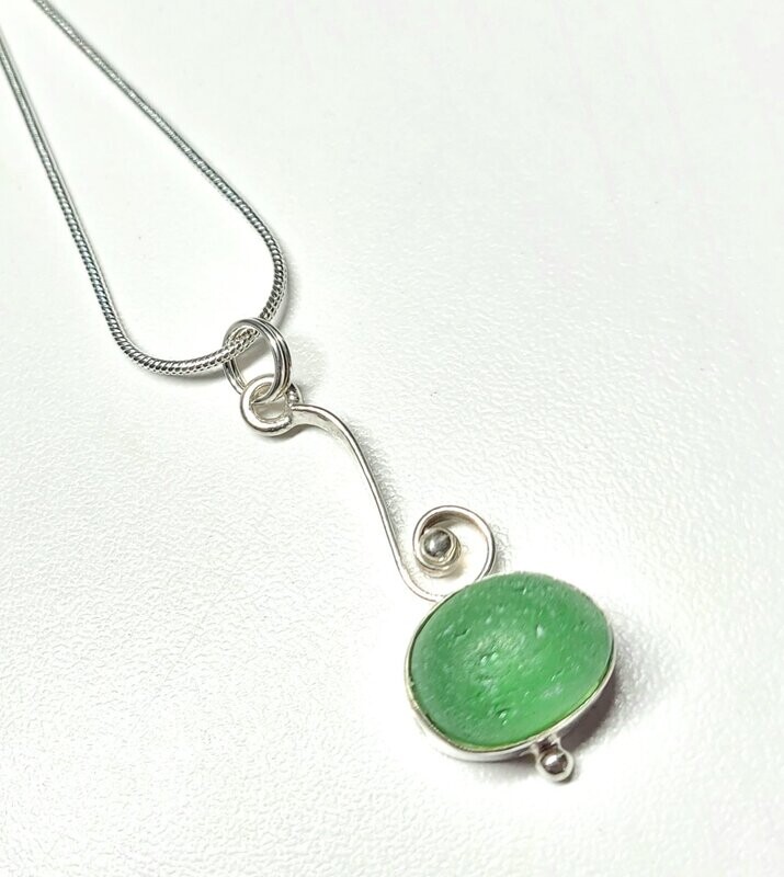 Soft Green Sea Glass Drop