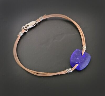 Leather & Sea Glass Bracelets