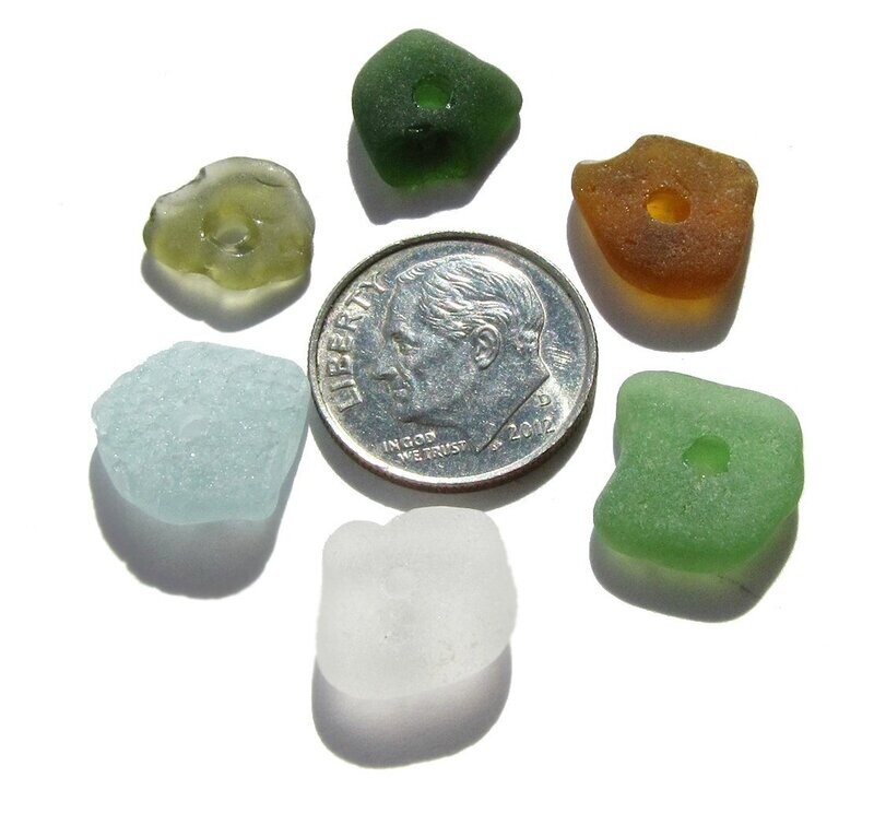 Drilled Pacific Hues - 6pcs