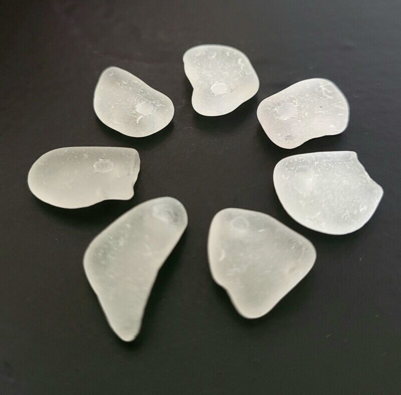 Top Drilled Frosty Whites - 7 Pcs.