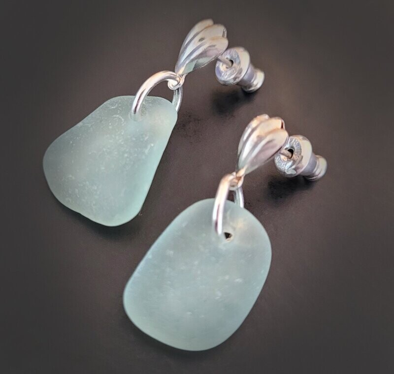 Soft Aqua Blue Post Dangles