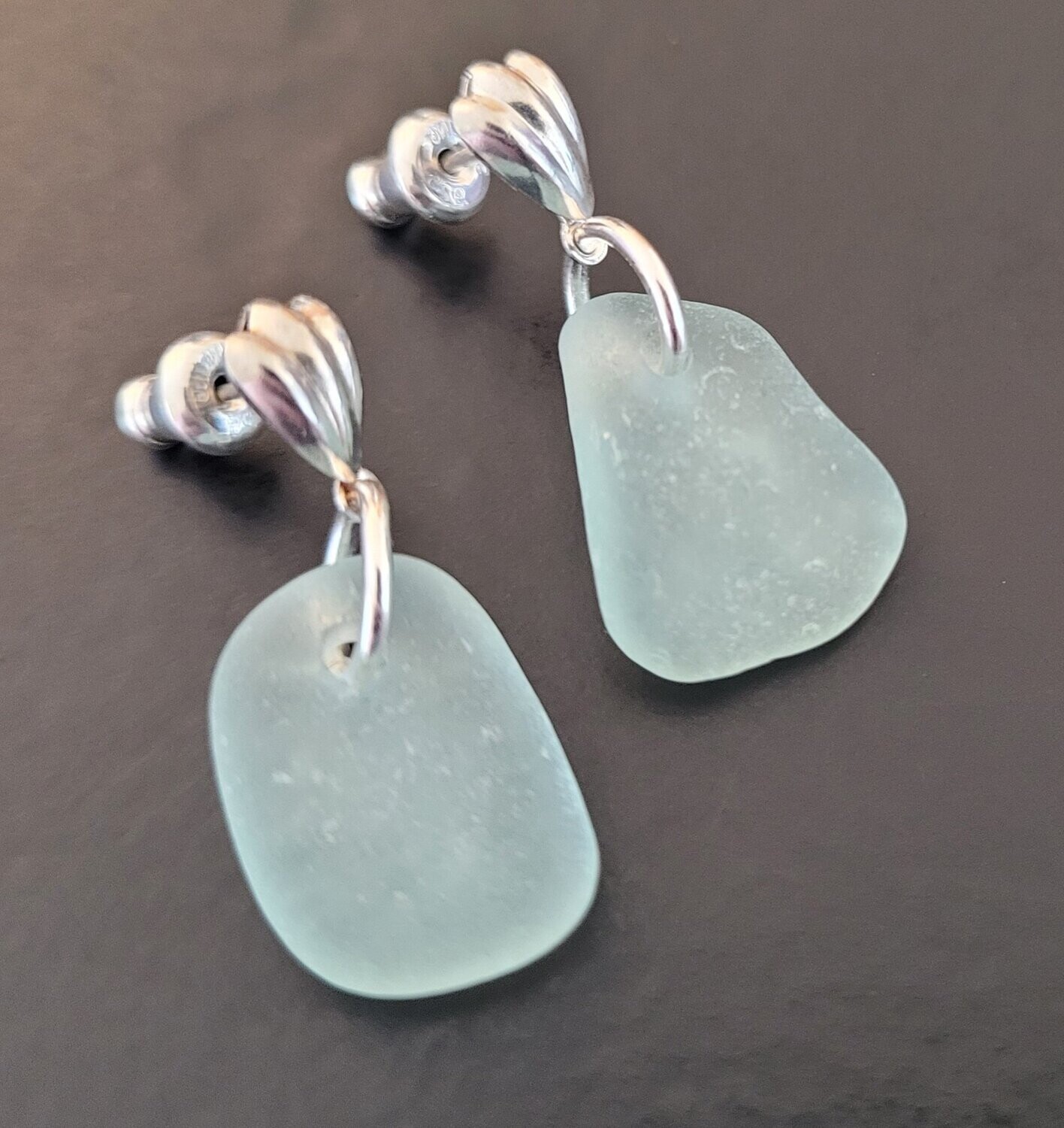 Soft Aqua Blue Post Dangles