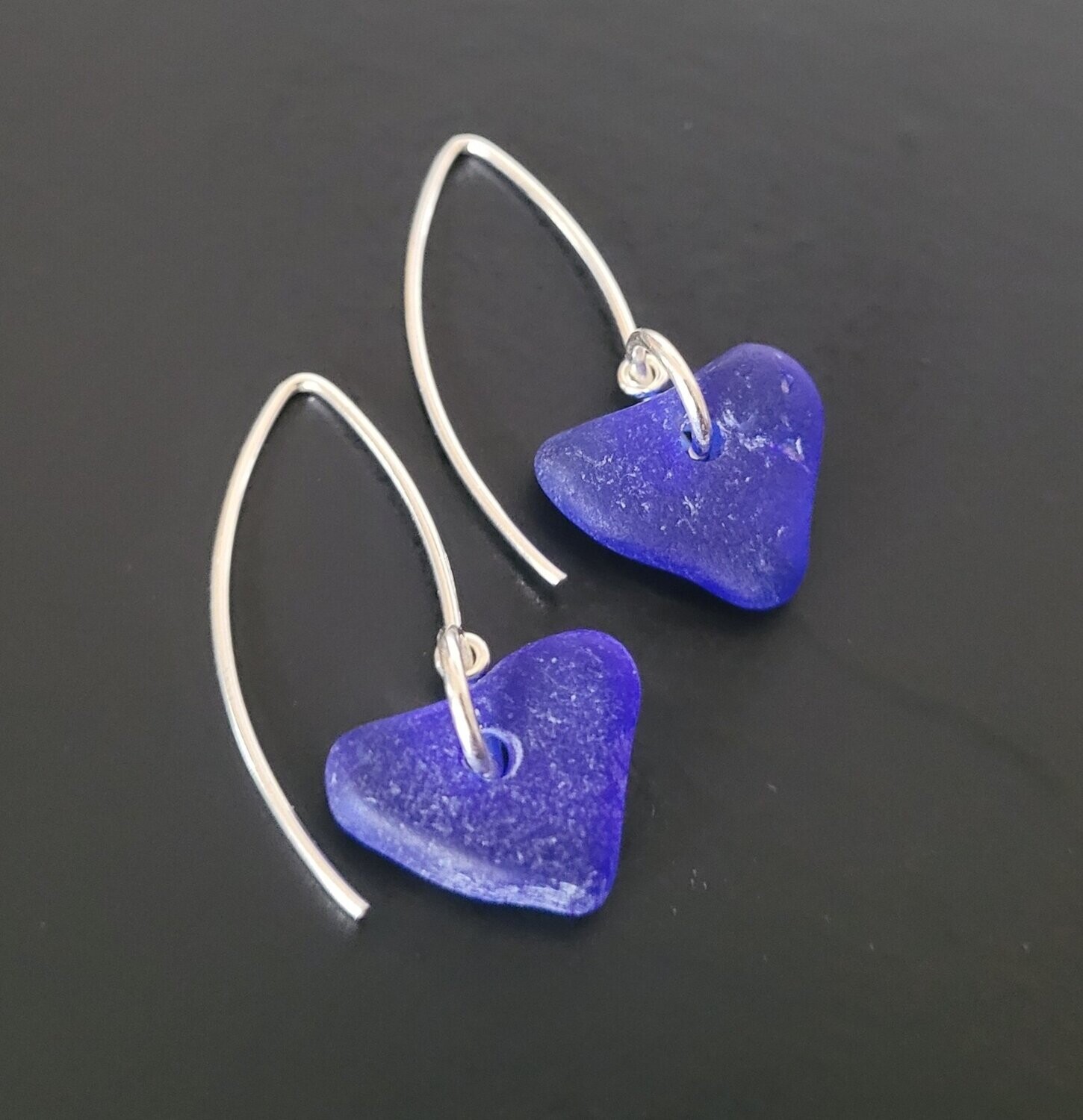 Elegant Cobalt Heart Earrings