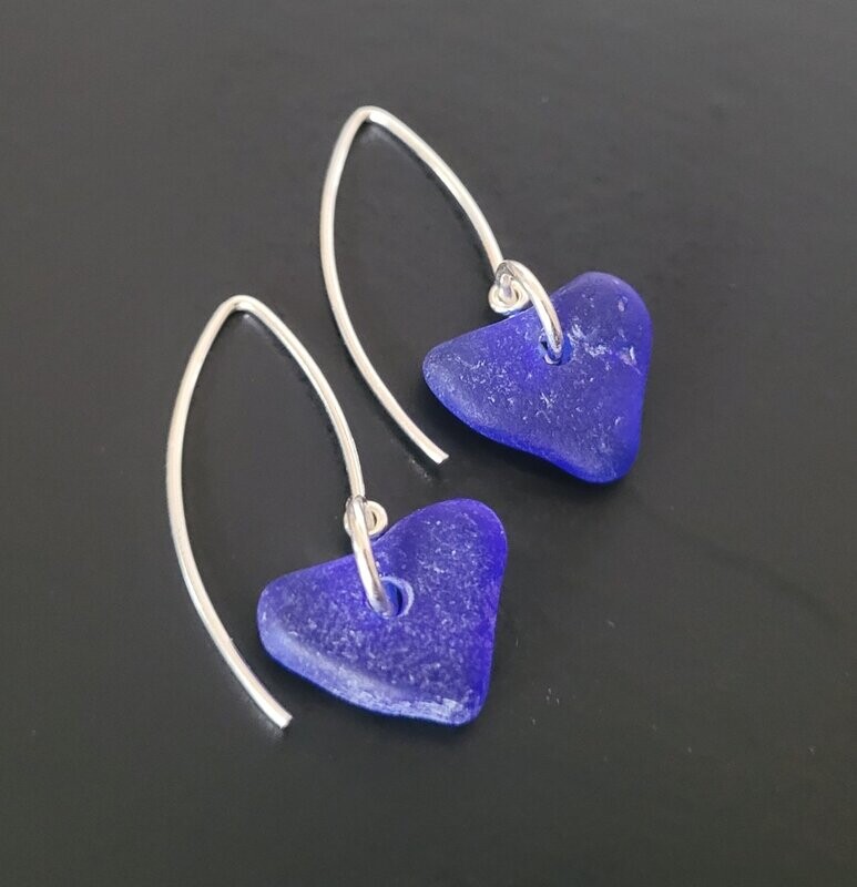 Elegant Cobalt Heart Earrings