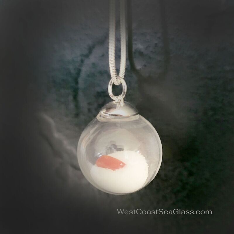 Orange Glass Ball Necklace