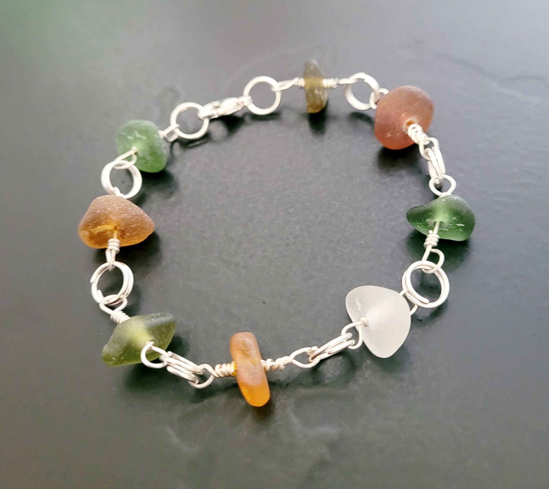 Coastal Forest Sea Glass Bracelet