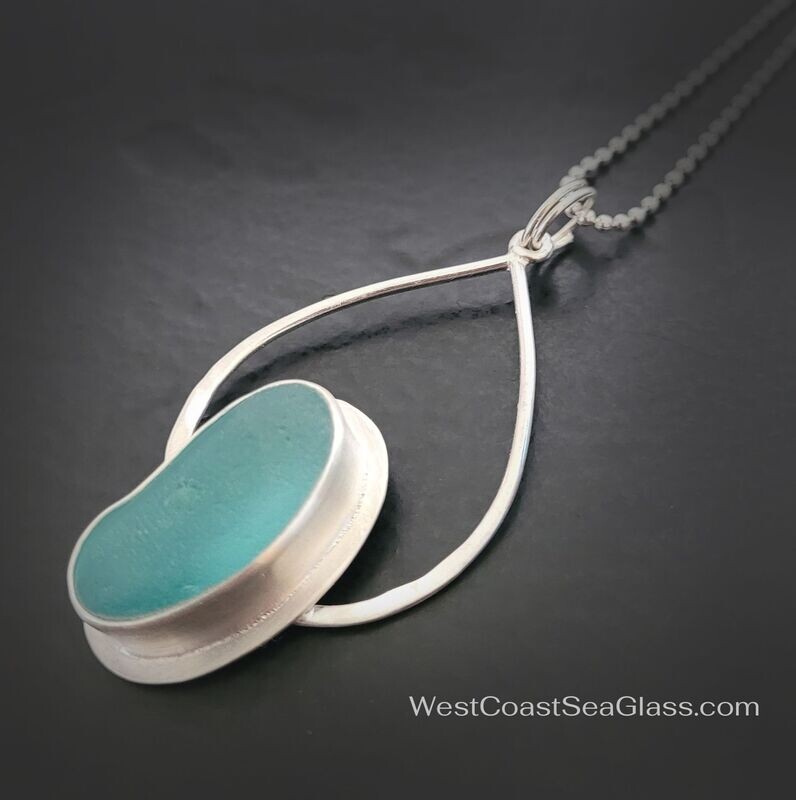 Aqua Blue Teardrop Necklace