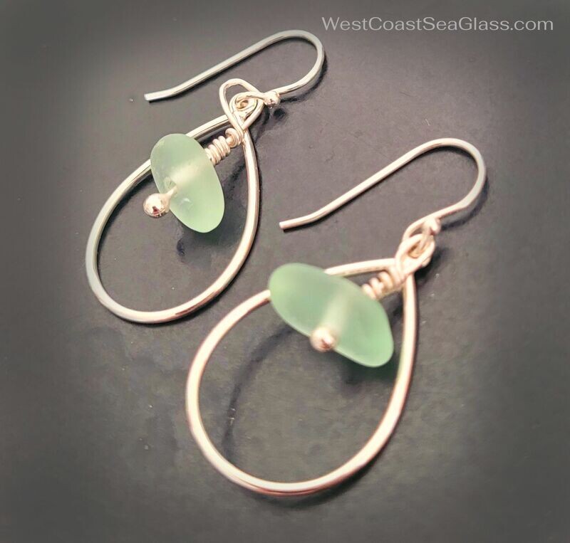 Seafoam Green in Pear Shaped Dangles