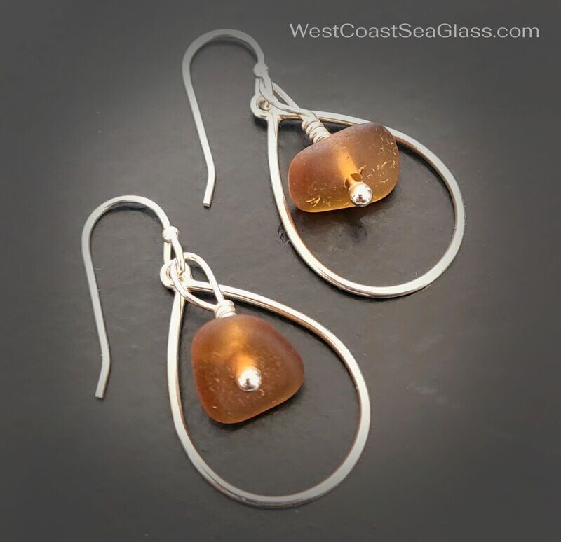 Amber Brown in Pear Shaped Dangles