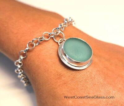 Striking Aqua Blue Charm Bracelet