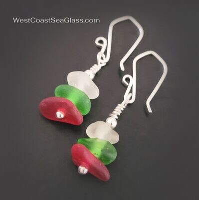 Holiday Tree Earrings w/Rarest Red