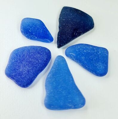 Pemium Lg Sea Glass Blues - 5pcs