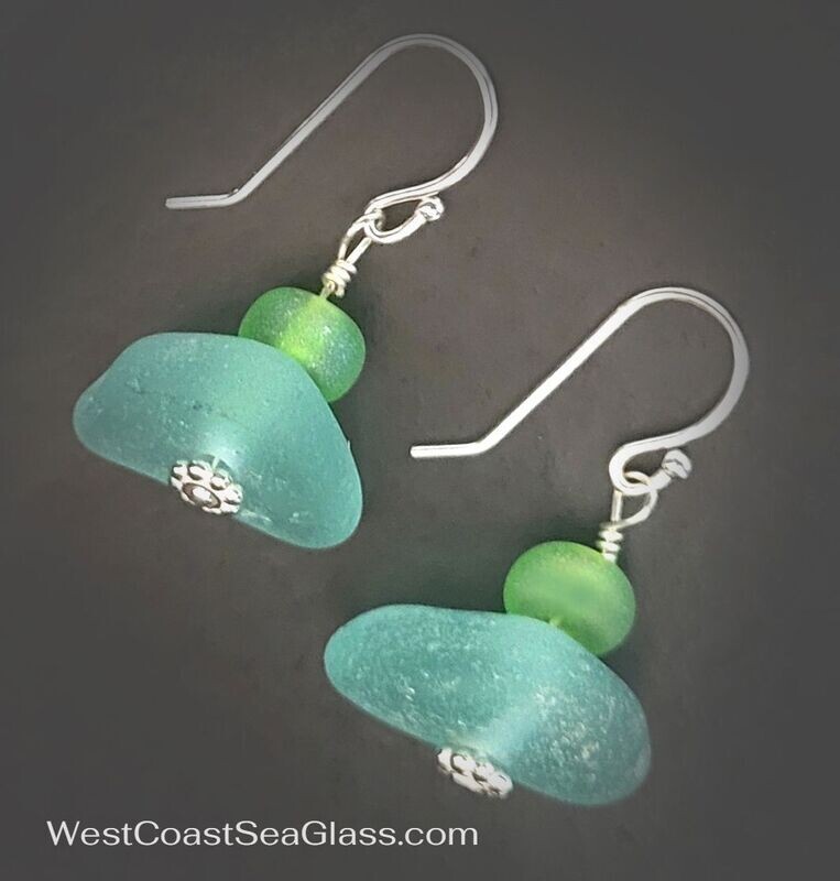 Aqua Blue w/Green Beads