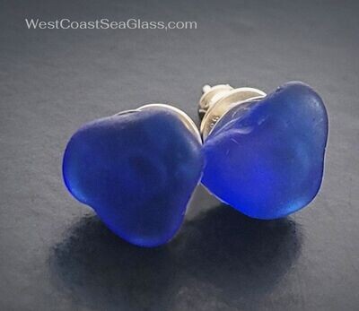Cobalt Blue Heart Studs