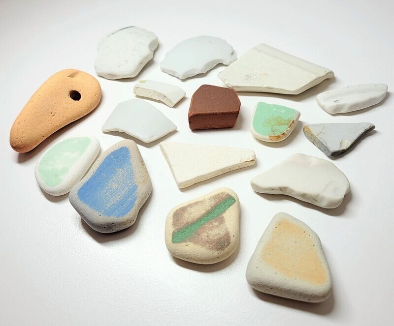Larger Sea Pottery Relics - 16pcs