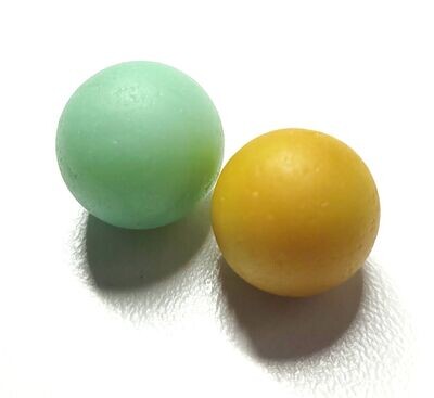 Mint & Opaque Yellow Sea Marbles - 2pcs