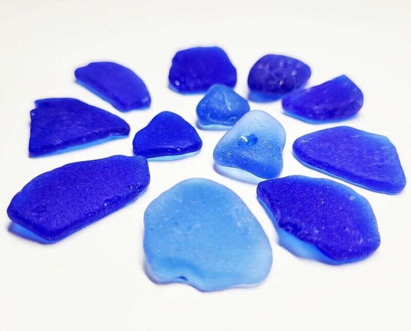 Caribbean Blue Bottle Glass - 12pcs