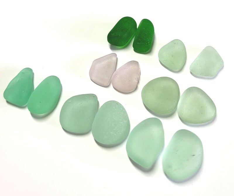 Seafoam, Emerald, Lavender Pairs - 14pcs