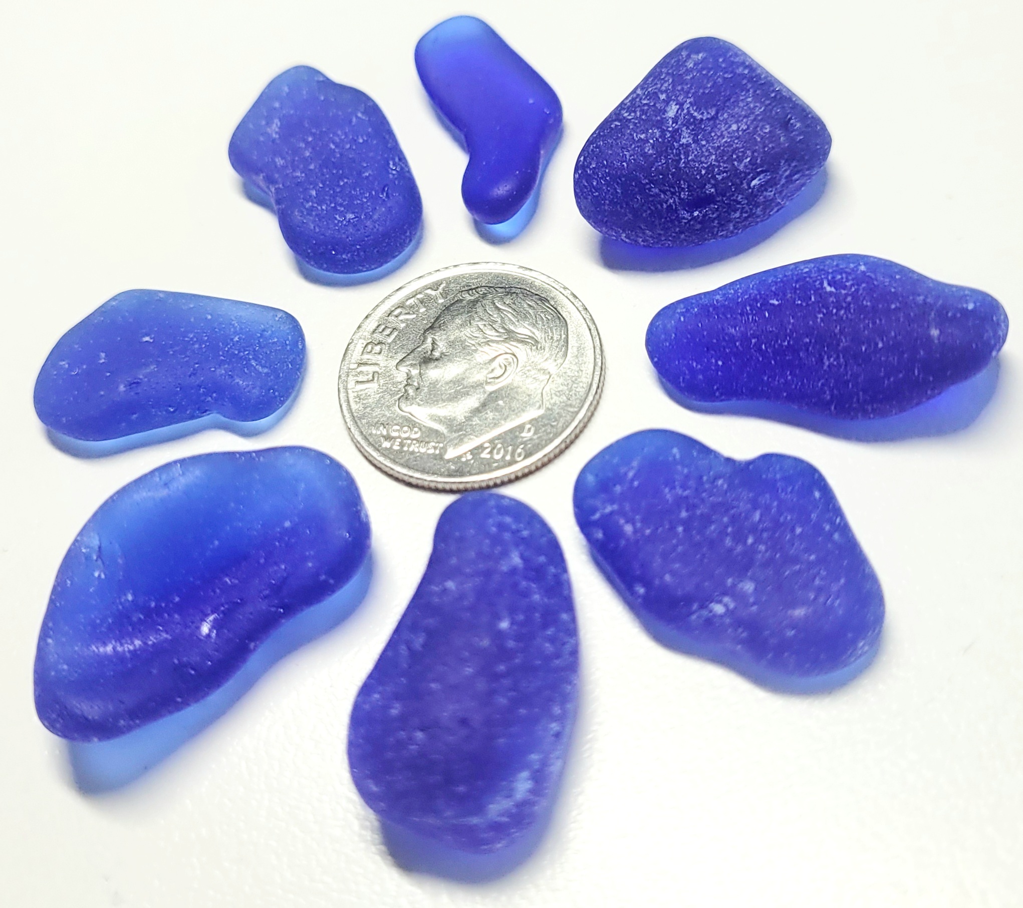 Cobalt Blue Sea Glass Rarities - 8pcs