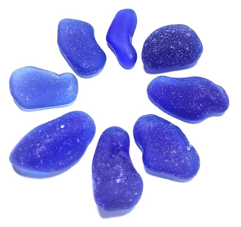 Cobalt Blue Sea Glass Rarities - 8pcs