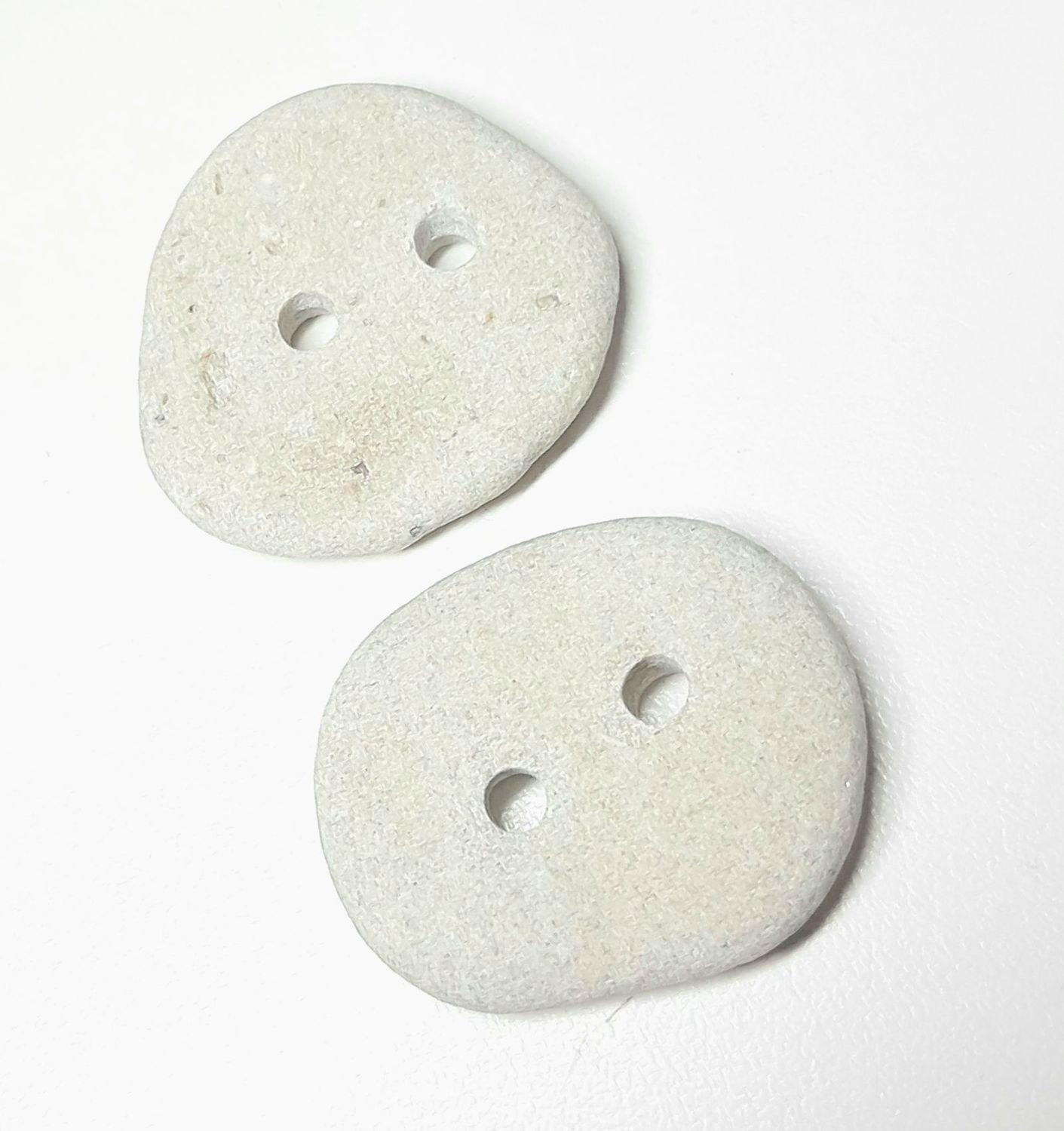 Double Drilled Beach Stone Buttons