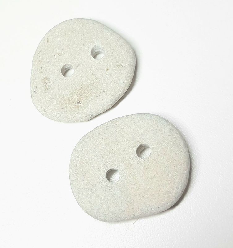 Double Drilled Beach Stone Buttons