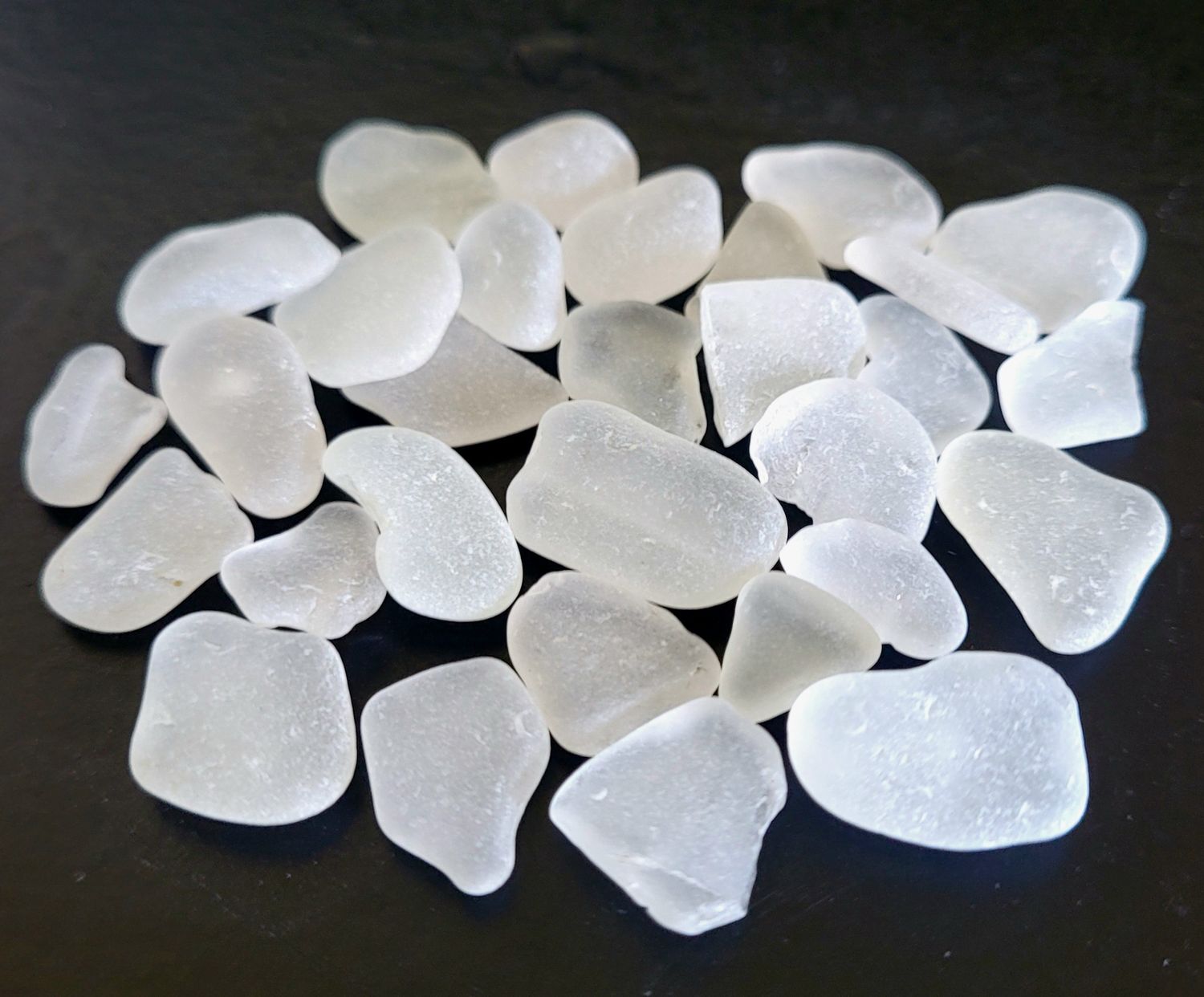 Frosty White Sea Glass Tinies - 30pcs