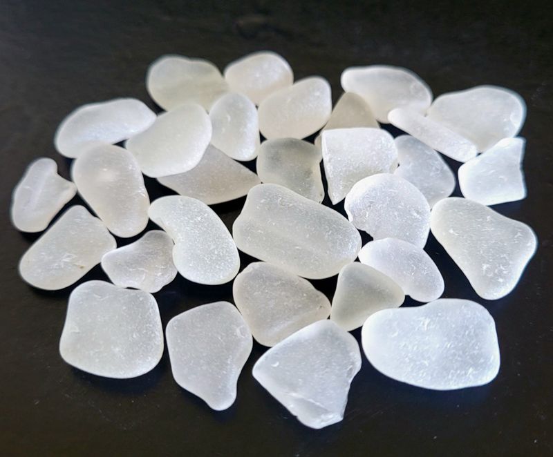 Frosty White Sea Glass Tinies - 30pcs