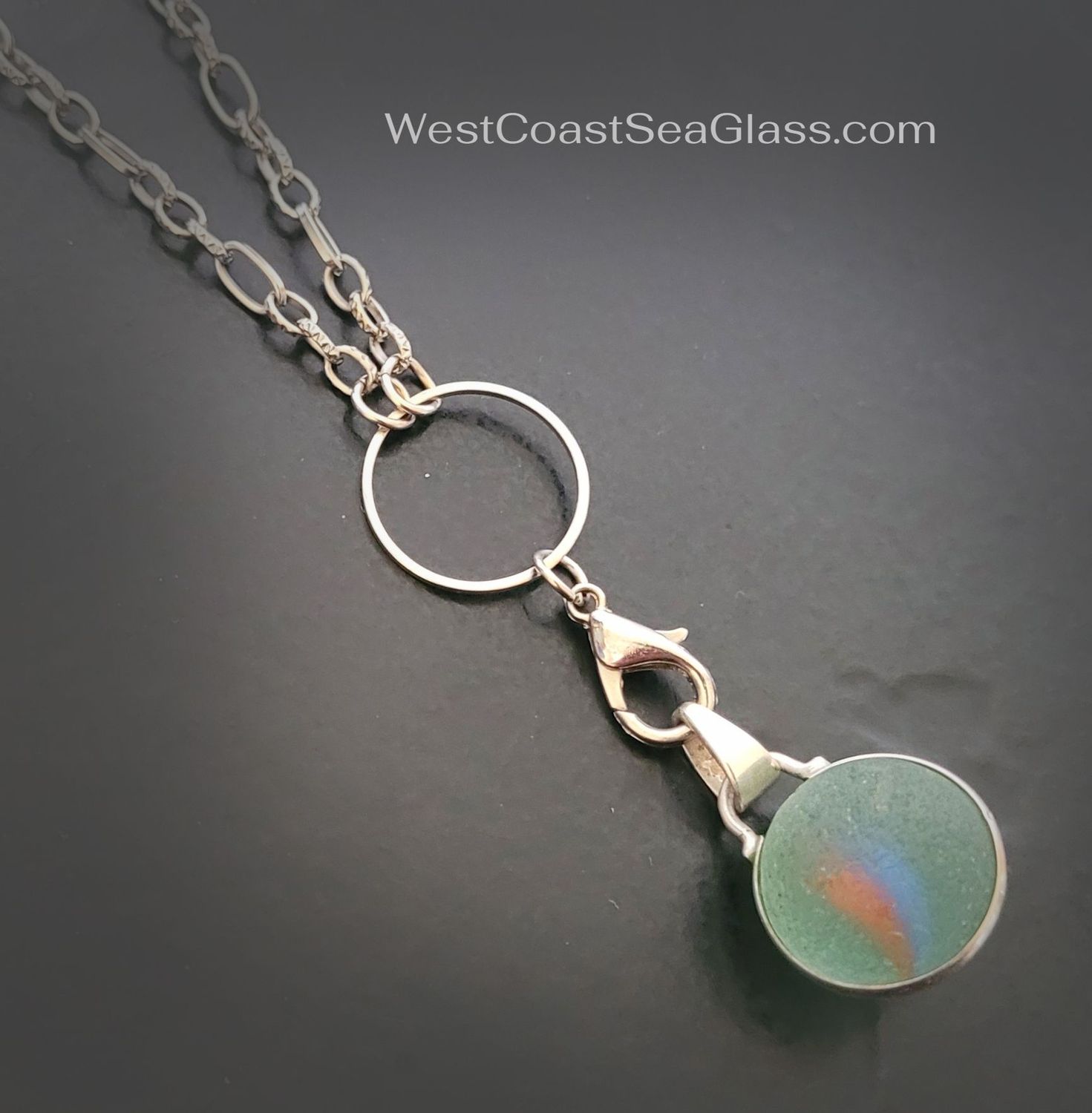 Mint, Orange, Blue Swirl Marble