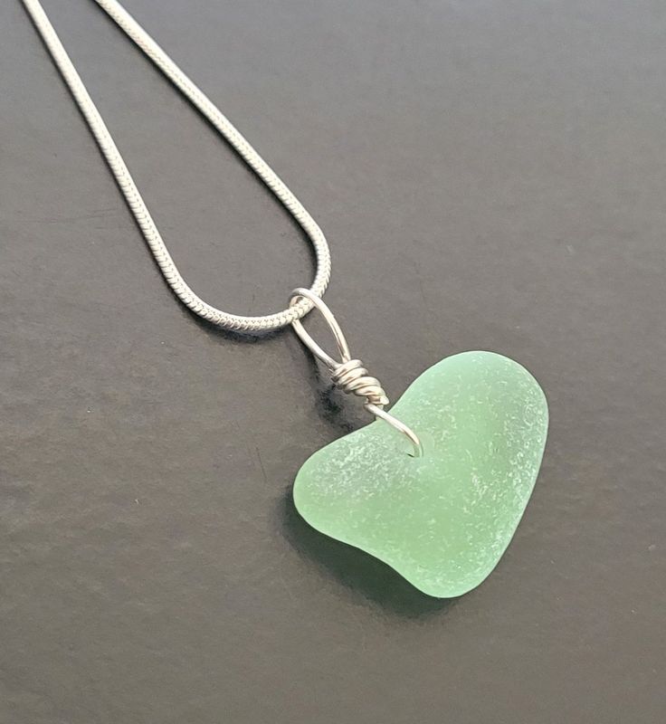 Mint Green Heart Necklace