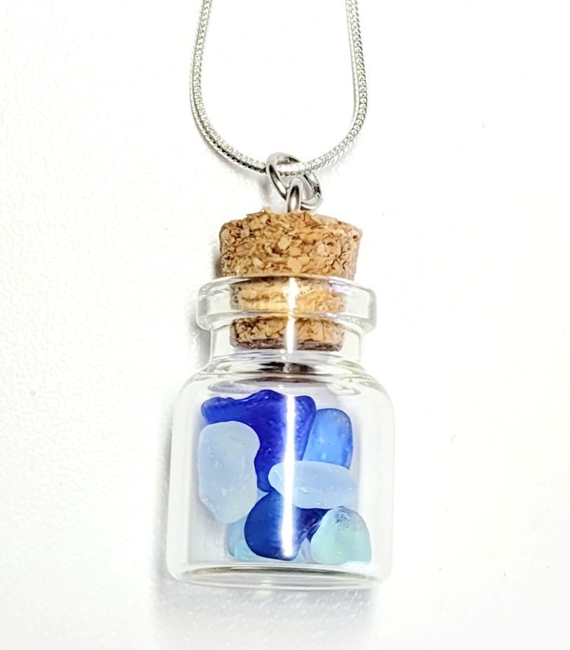 Ocean Blues Bottle Necklace