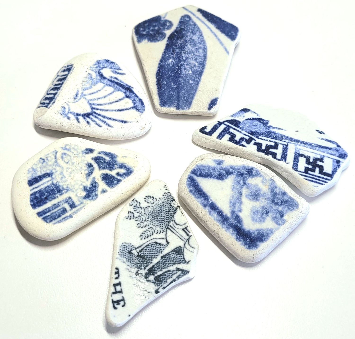 Blue Scottish Pottery - 6pcs