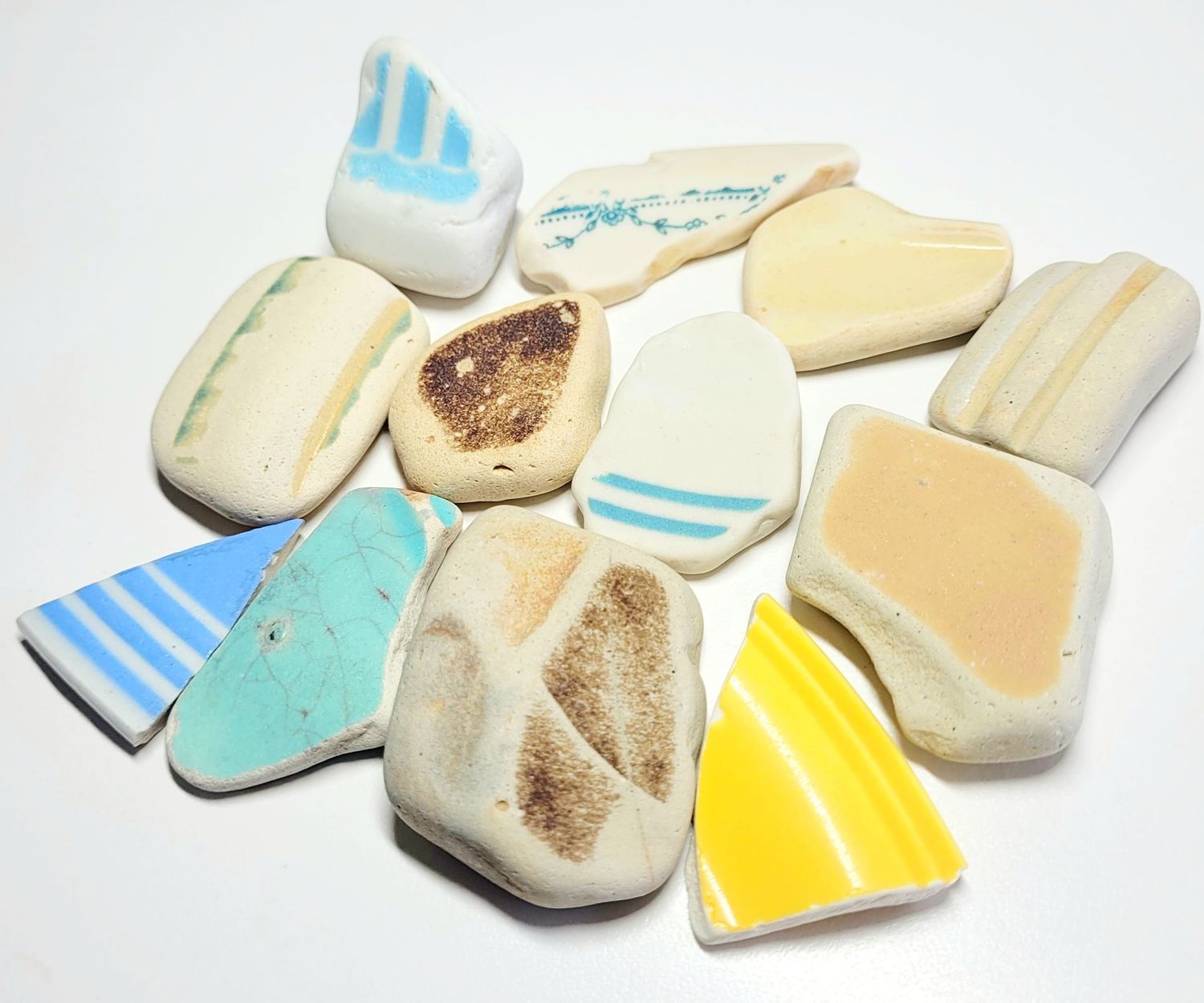 Larger Sea Pottery Pieces - 12pcs