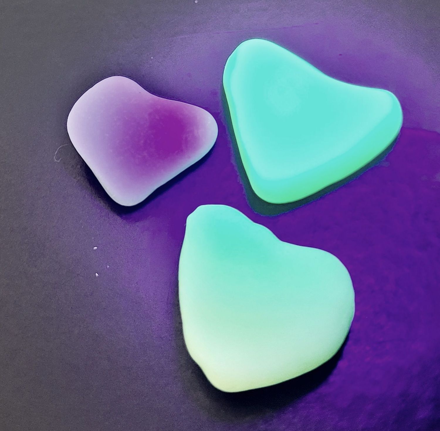Trio of Milk Glass Hearts