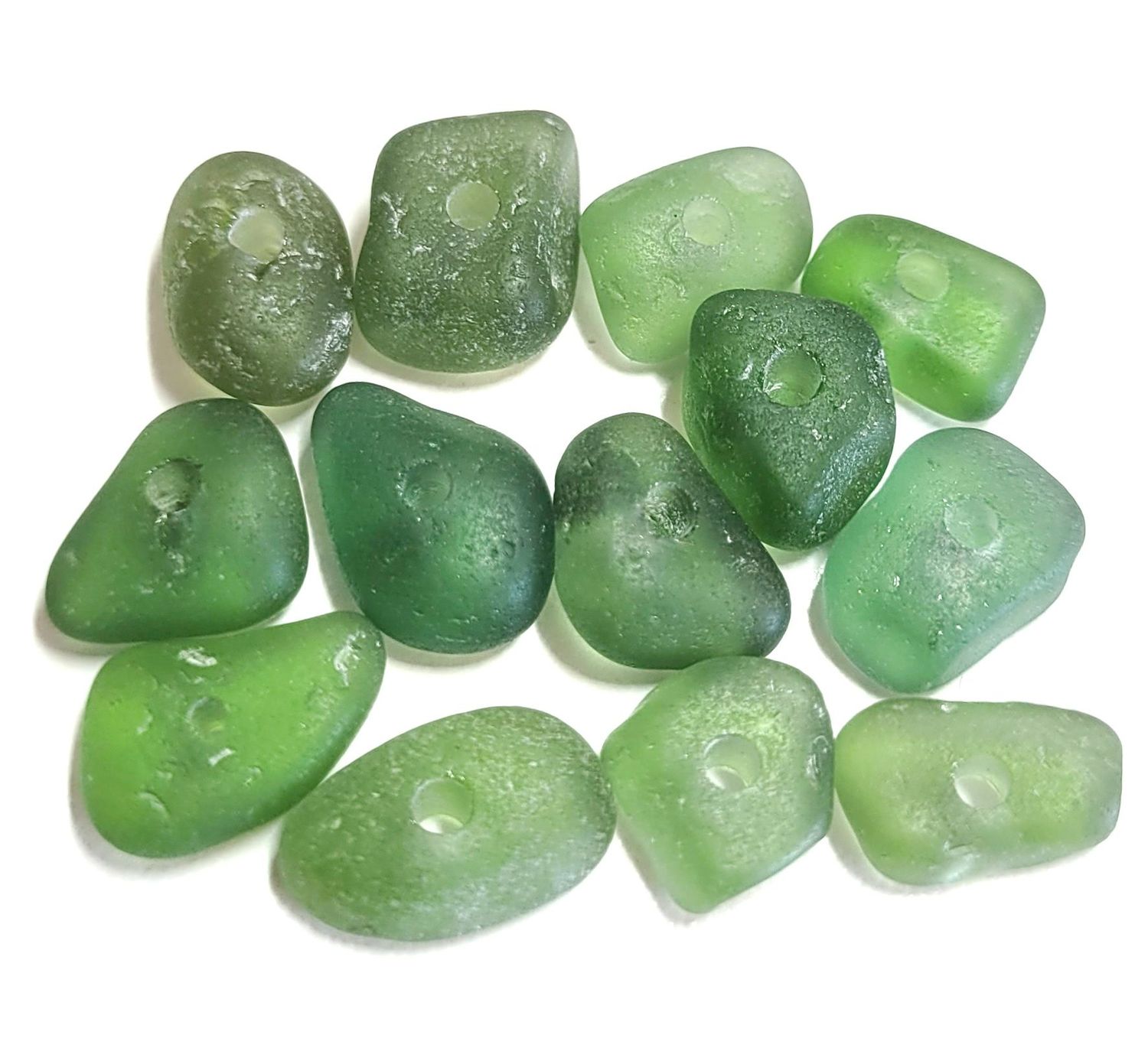 Perfect Drilled Olive Greens - 13pcs.