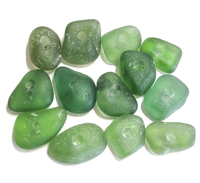 Perfect Drilled Olive Greens - 13pcs.