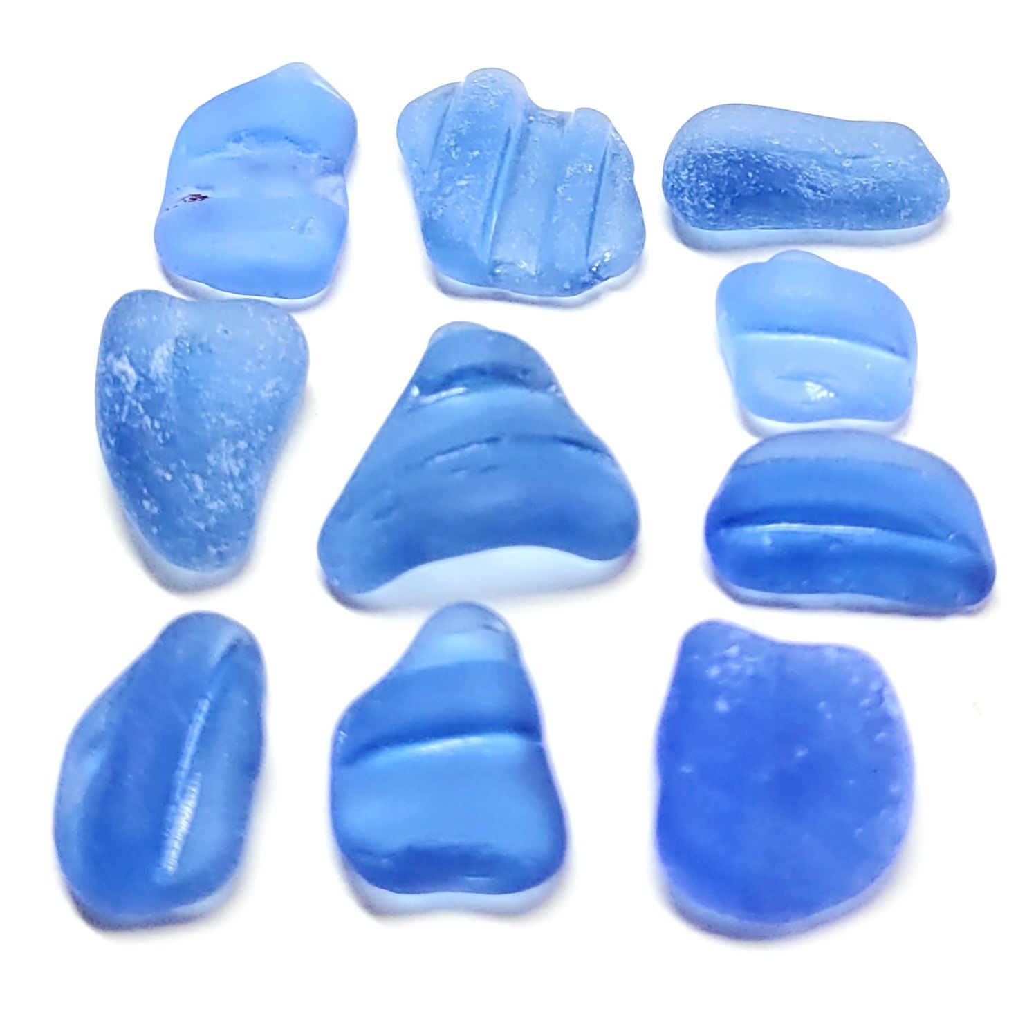 Rare Soft Blue Bottle Pieces - 10pcs