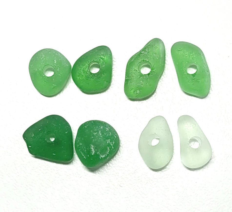 Hues of Green Drilled Pairs - 4 pairs