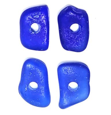 Cobalt Blue Drilled Pairs - 4pcs Cobalt Blue Drilled Pairs - 4pcs