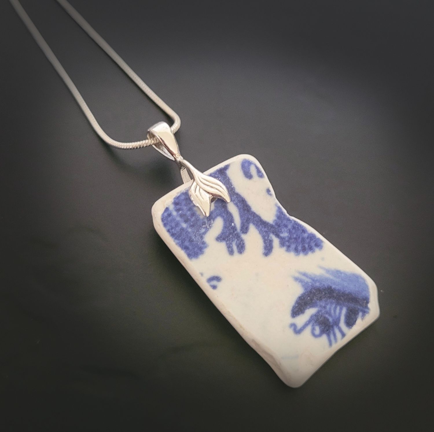 Blue & White Sea Pottery Necklace