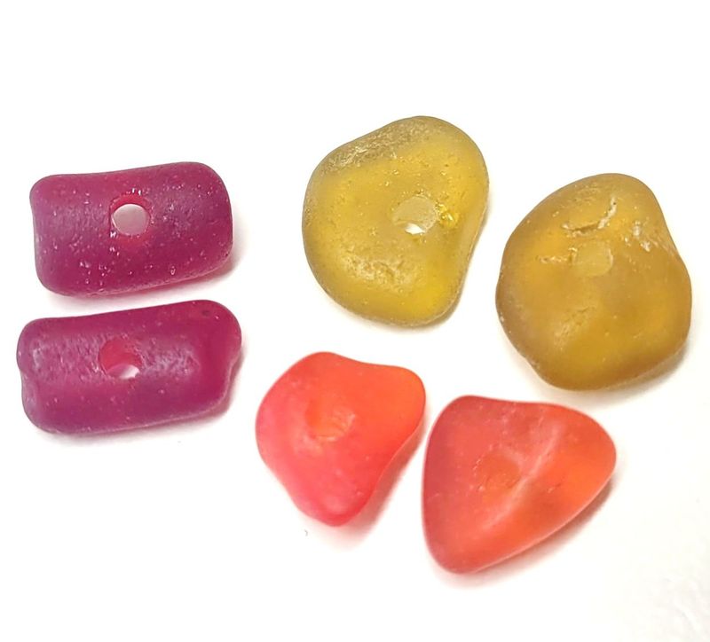 Drilled Reds & Honey Yellow - 3 pr