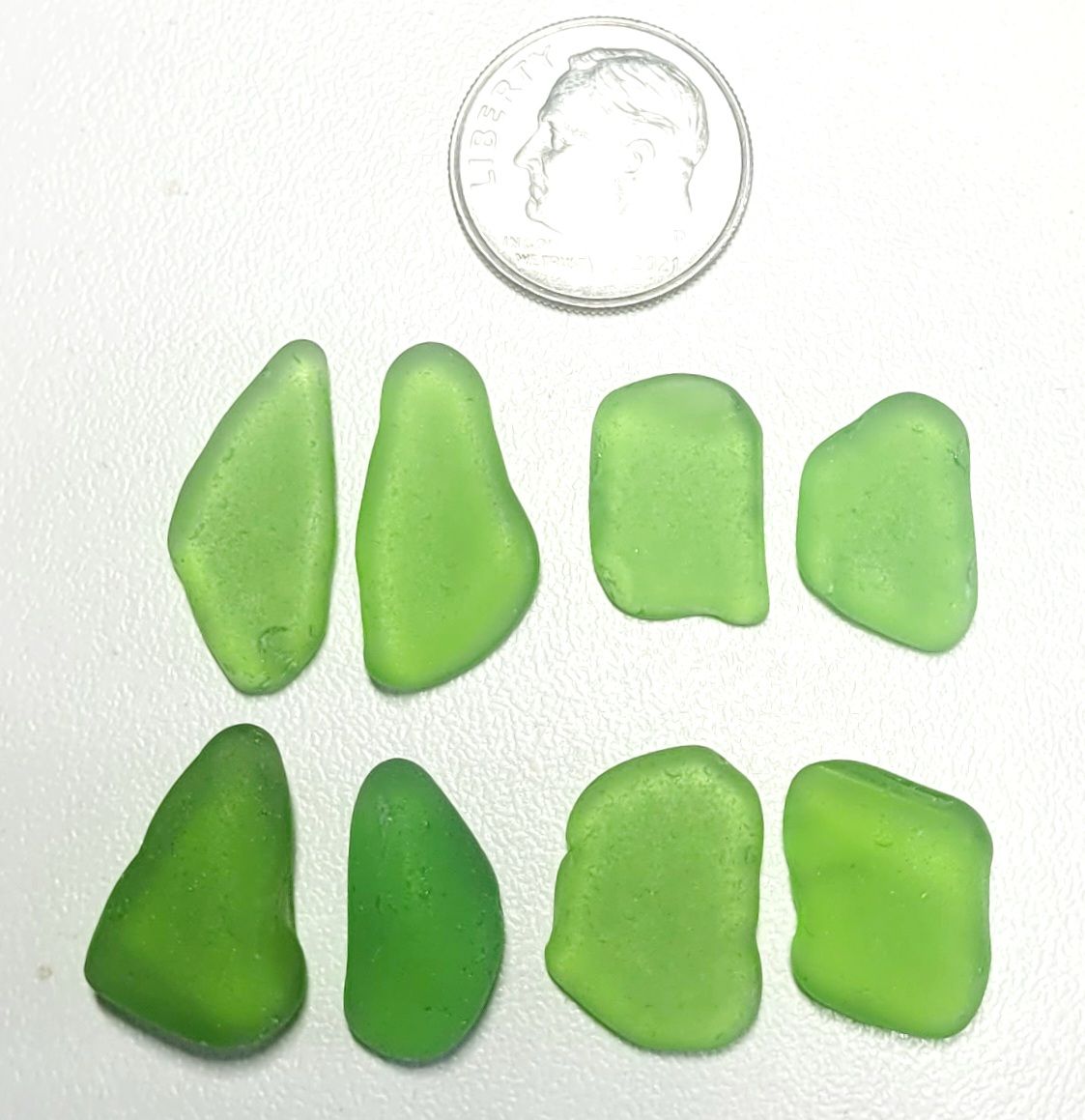 Lime Green Drilled Pairs - 4 pairs